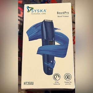 Syska BeardPro Blue Beard Trimmer hair care beard shaver USB charging NWT 4 comb